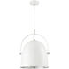 Cypress 1 Light 13.5 inch White with Silver Leaf Pendant Ceiling Light