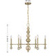 Crescent 6 Light 30 inch Noble Brass Chandelier Ceiling Light