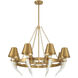 Hearne 8 Light 36 inch Warm Brass Chandelier Ceiling Light