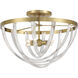 Jennings 4 Light 24 inch Warm Brass Semi-Flush Ceiling Light