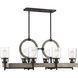 Hartman 6 Light 40 inch Noblewood/Iron Linear Chandelier Ceiling Light