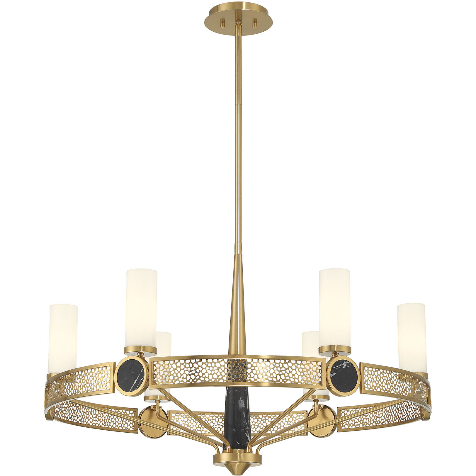 Farrell 6 Light 32 inch Warm Brass Chandelier Ceiling Light