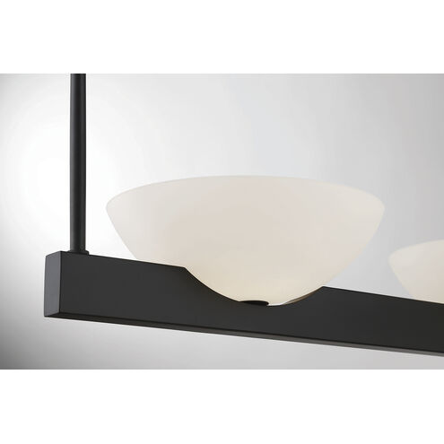 Fallon 3 Light 45 inch Matte Black Linear Chandelier Ceiling Light, Essentials