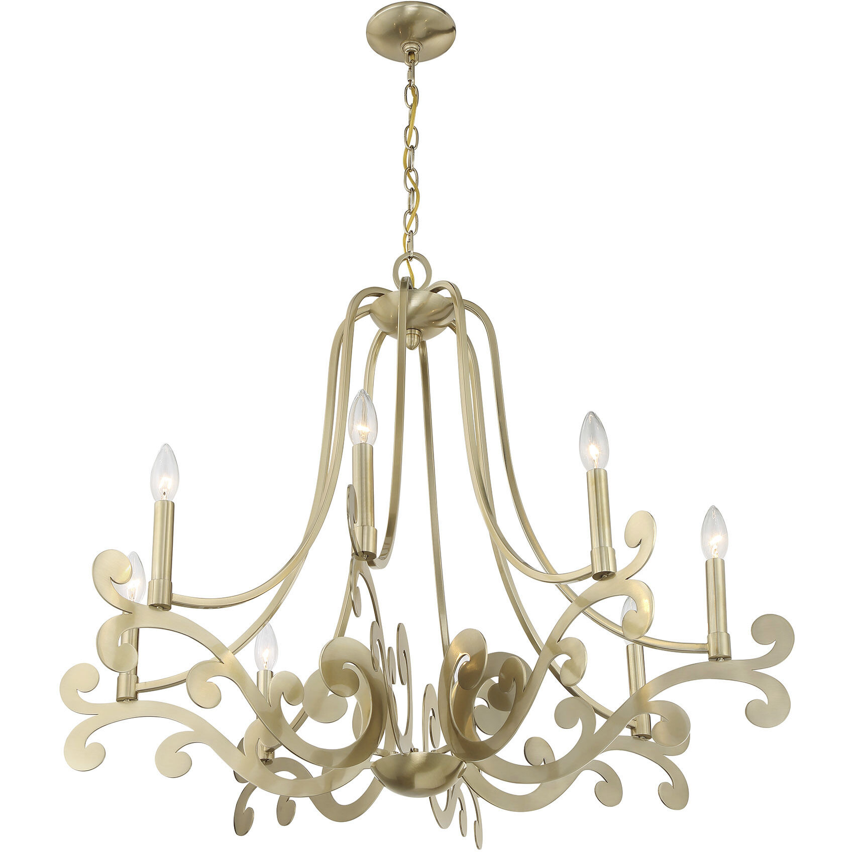 Lombard 8 Light 34 inch Noble Brass Chandelier Ceiling Light