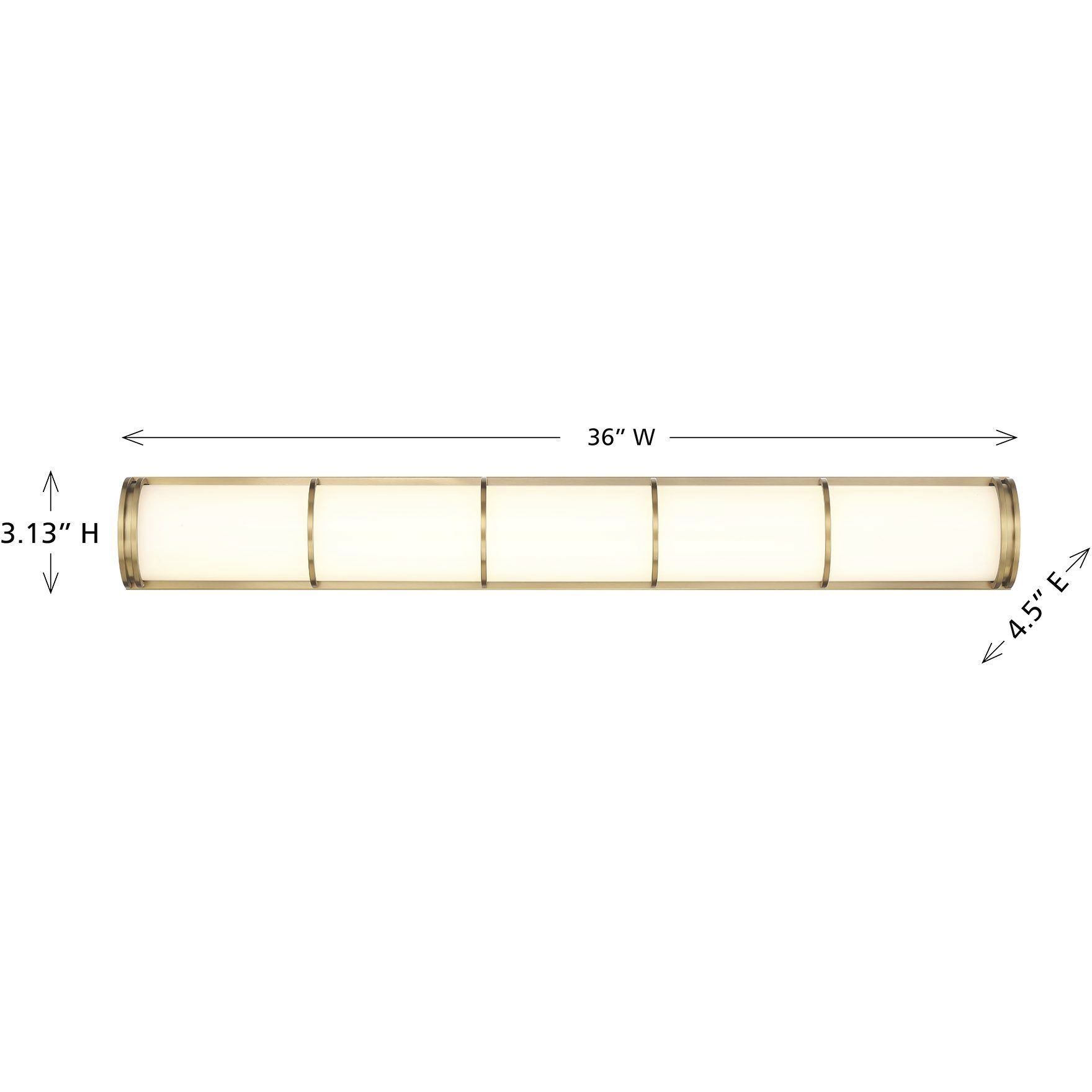 Harper LED 36 inch Warm Brass Bathroom Vanity Light Wall Light