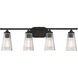 Chantilly 4 Light 30.5 inch Black Bathroom Vanity Light Wall Light, Essentials