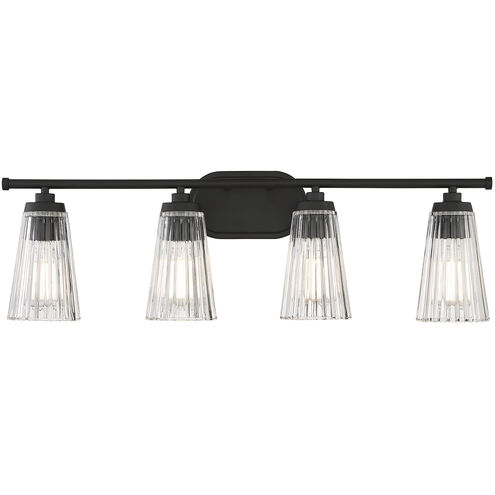 Chantilly 4 Light 30.5 inch Black Bathroom Vanity Light Wall Light, Essentials