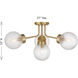 Coral 4 Light 27 inch Warm Brass Semi-Flush Ceiling Light