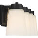 Russo 4 Light 32 inch Matte Black with Warm Brass Accents Bathroom Vanity Light Wall Light, Lighting One