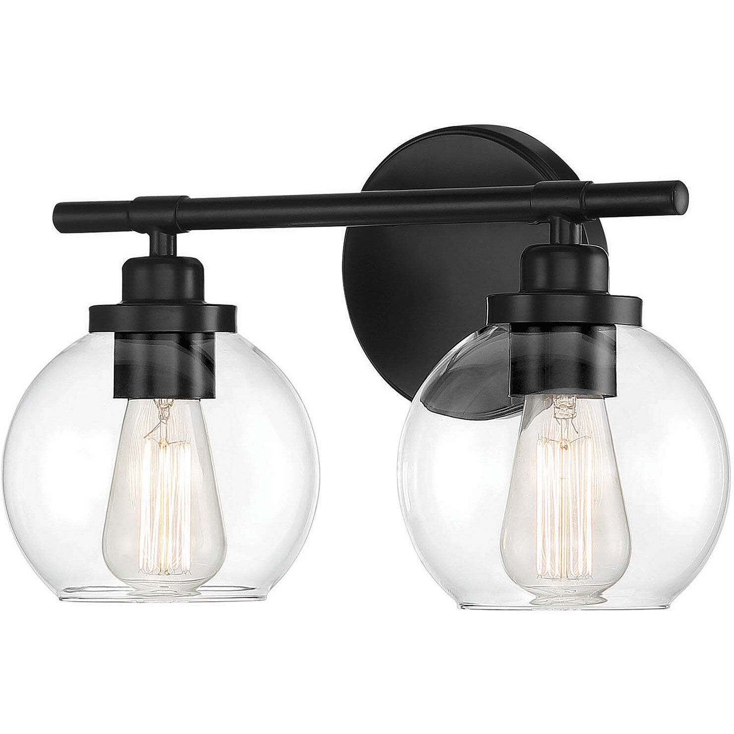 Carson 2 Light 14 inch Black Bathroom Vanity Light Wall Light, Essentials