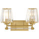 Garnet 2 Light 16 inch Warm Brass Bathroom Vanity Light Wall Light