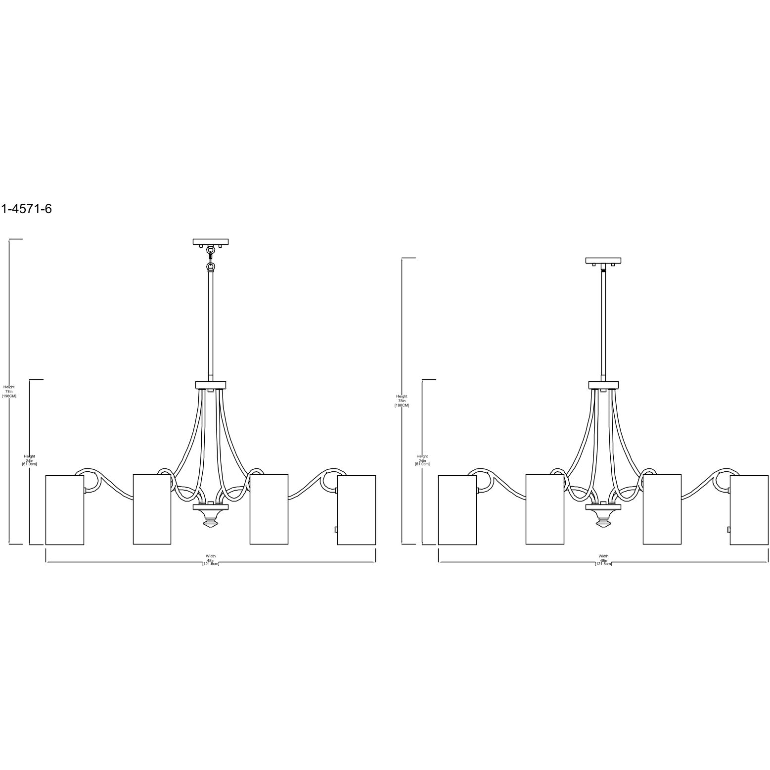 Calgary 6 Light 48 inch Matte Black Linear Chandelier Ceiling Light, Oval