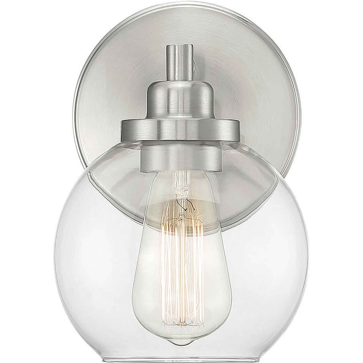 Carson 1 Light 5.5 inch Satin Nickel Bathroom Vanity Light Wall Light, Essentials