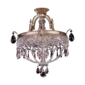 Savoy House Russian Regency 4 Light Crystal Semi-Flush in Antique Silver 6-8579-4-141
