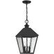 Harrison 3 Light 11 inch Matte Black Outdoor Hanging Lantern