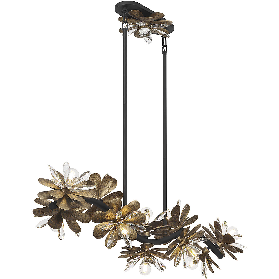 Giselle 10 Light 48 inch Delphine Linear Chandelier Ceiling Light