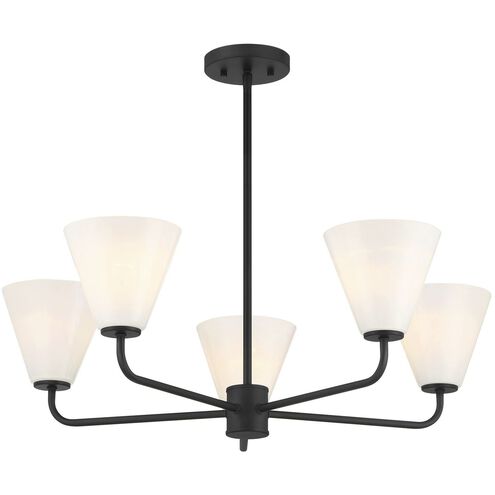 Blair 5 Light 30 inch Matte Black Chandelier Ceiling Light