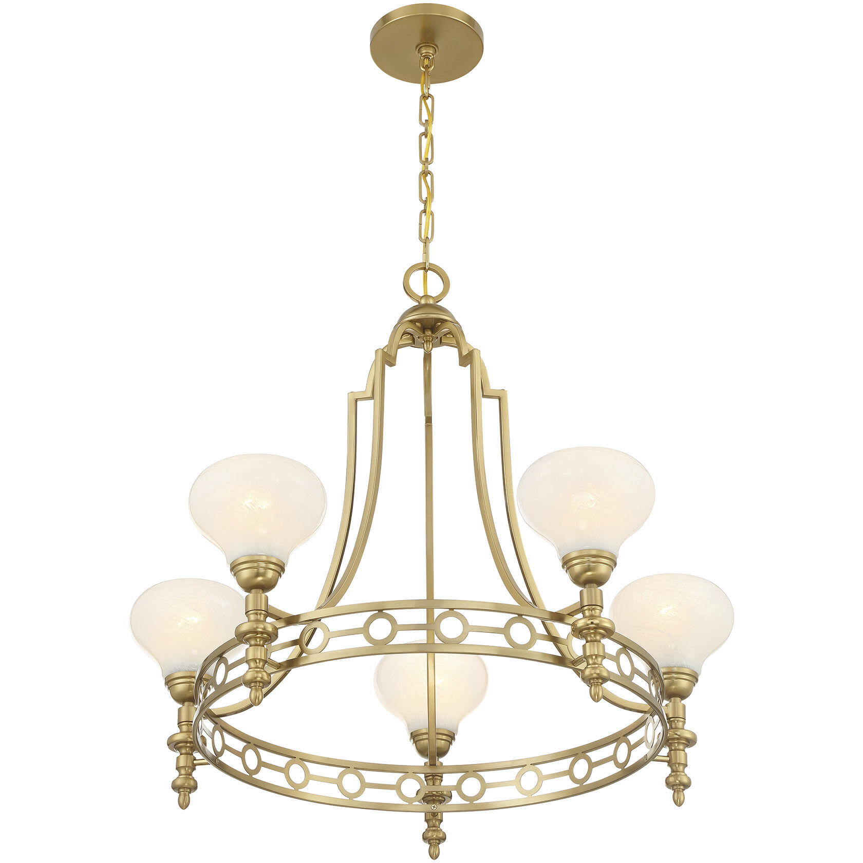 Allston 5 Light 30 inch Warm Brass Chandelier Ceiling Light