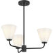 Blair 3 Light 24 inch Matte Black Chandelier Ceiling Light
