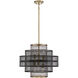 Kelvin 6 Light 20 inch Matte Black with Warm Brass Accents Pendant Ceiling Light