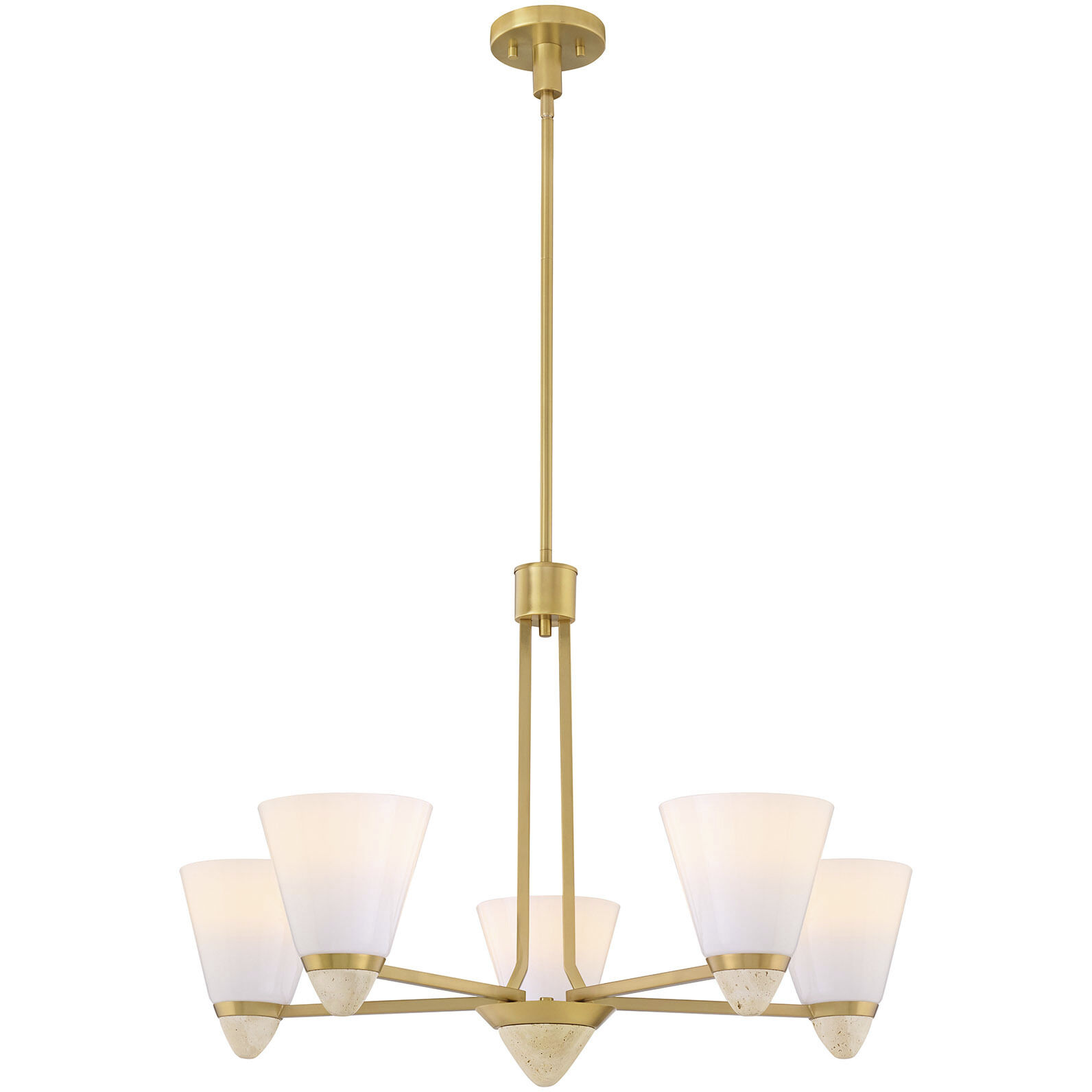 Kohlman 5 Light 30 inch Warm Brass Chandelier Ceiling Light
