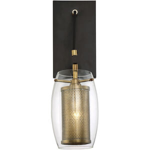 Dunbar 1 Light 4.75 inch Warm Brass with Bronze Accents Wall Sconce Wall Light, Essentials