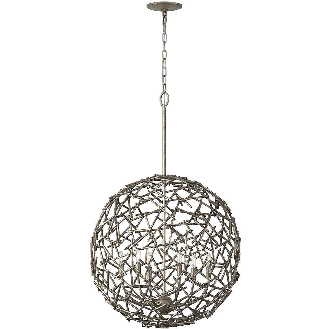 Hendren 6 Light 28 inch Campagne Luxe Pendant Ceiling Light