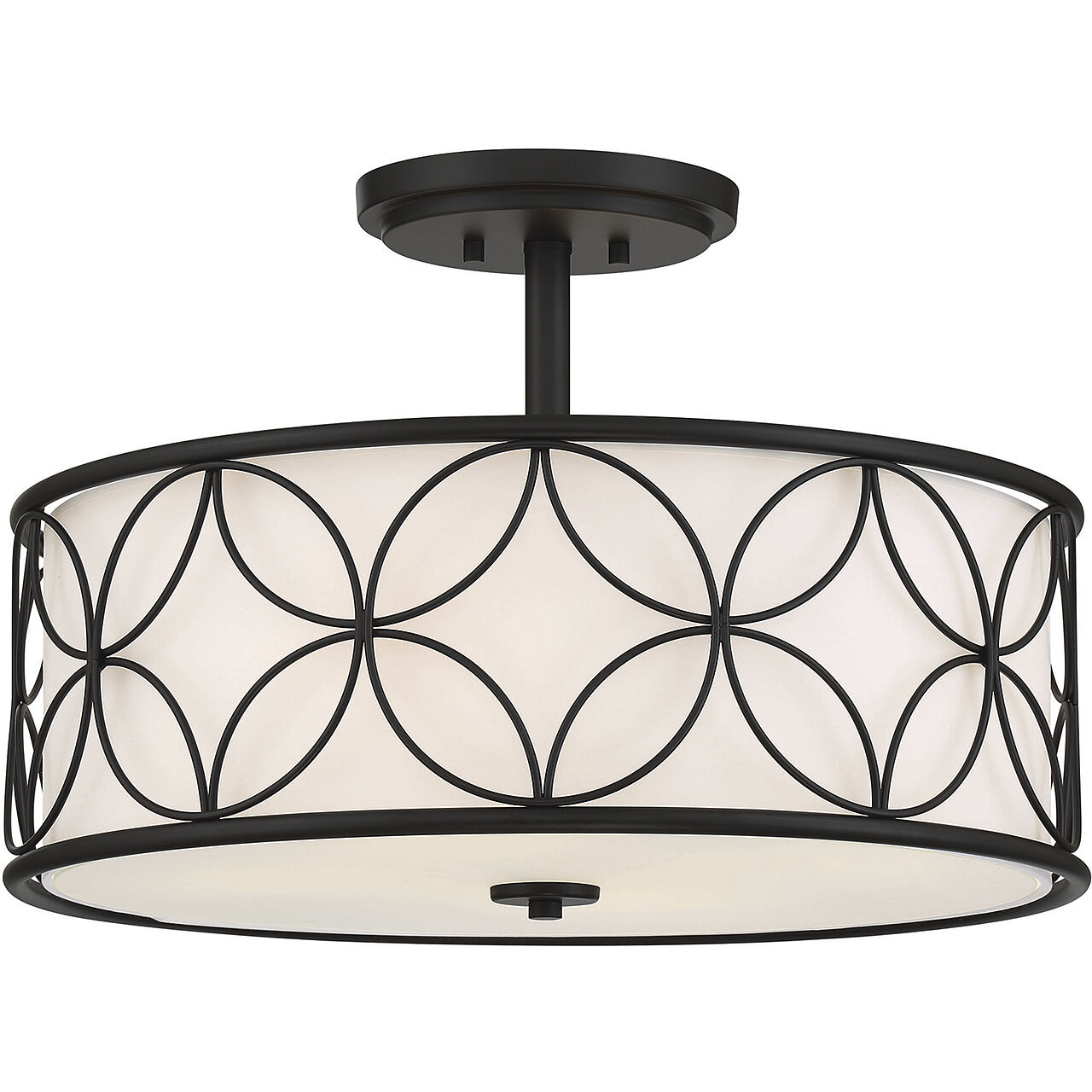 Reid 4 Light 20 inch Matte Black Semi-Flush Ceiling Light, Essentials