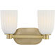Baldwin 2 Light 14 inch Noble Brass Bathroom Vanity Light Wall Light, Essentials