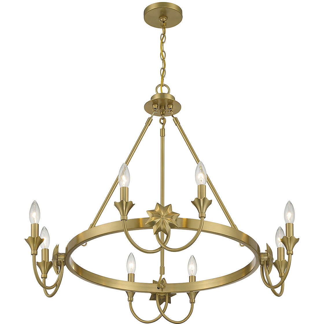Sullivan 8 Light 32 inch Warm Brass Chandelier Ceiling Light