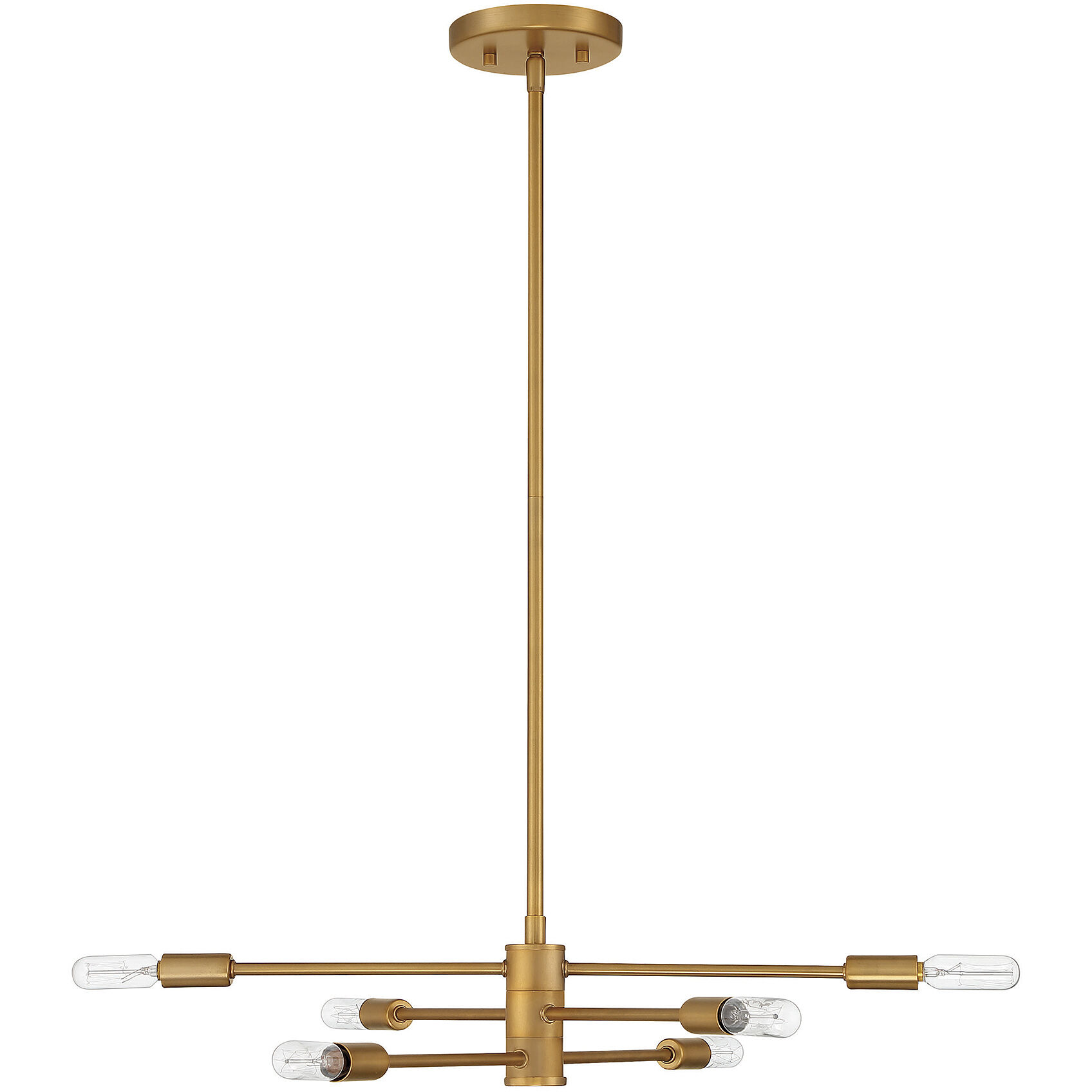 Lyrique 6 Light 21.75 inch Warm Brass Chandelier Ceiling Light