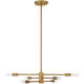 Lyrique 6 Light 21.75 inch Warm Brass Chandelier Ceiling Light