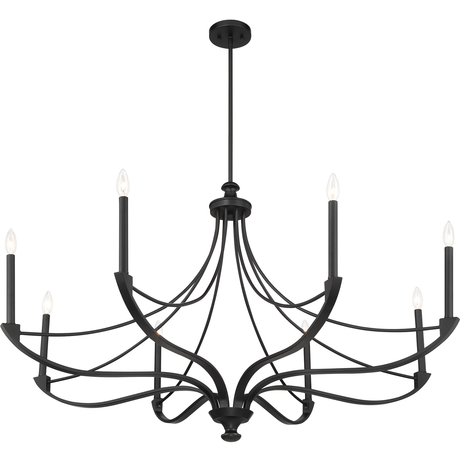 Preserve 8 Light 50 inch Matte Black Chandelier Ceiling Light