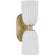 Baldwin 2 Light 4.5 inch Noble Brass Wall Sconce Wall Light, Essentials