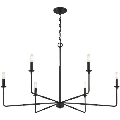 Salerno 6 Light 42 inch Matte Black Chandelier Ceiling Light, Essentials