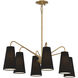 Edgewood 6 Light 35 inch Warm Brass Linear Chandelier Ceiling Light, Essentials