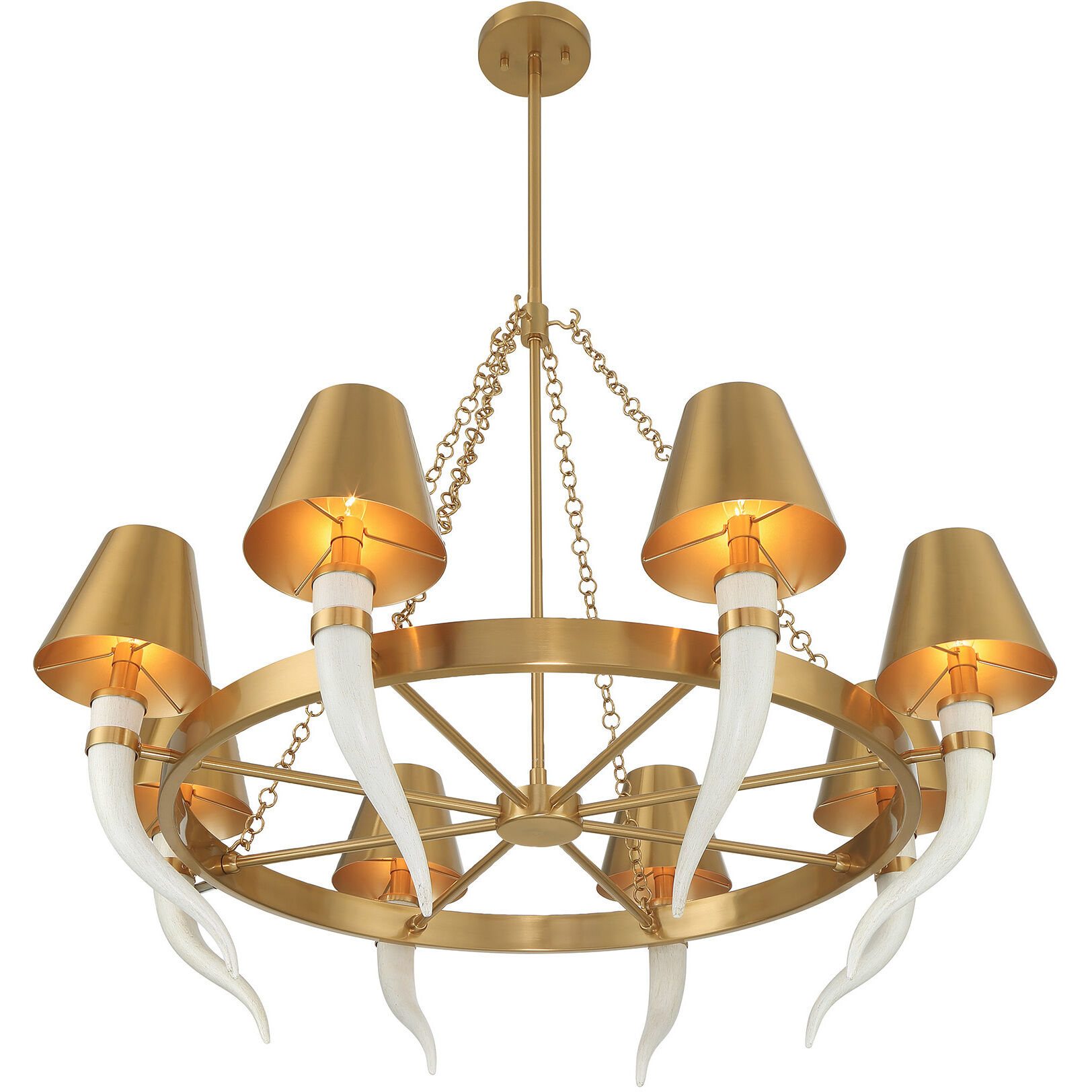 Hearne 8 Light 36 inch Warm Brass Chandelier Ceiling Light