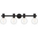 Wright 4 Light 34 inch Black Bathroom Vanity Light Wall Light
