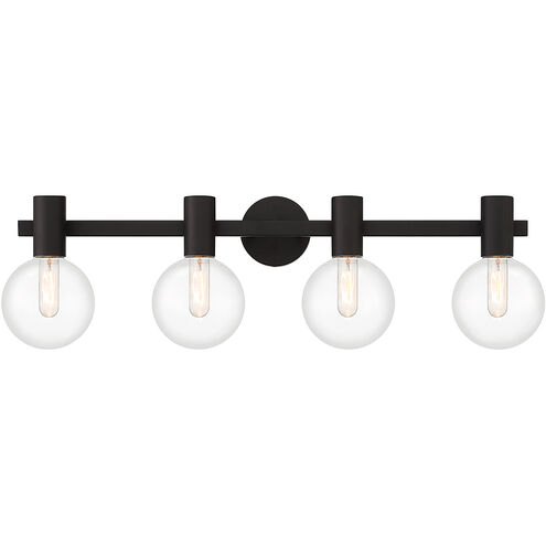 Wright 4 Light 34 inch Black Bathroom Vanity Light Wall Light