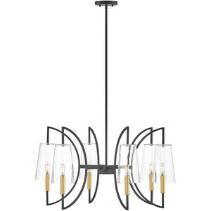 Hanley 6 Light 32 inch Matte Black and Warm Brass Chandelier Ceiling Light