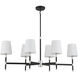 Brody Linear Chandelier Ceiling Light in Matte Black with Polished Nickel, Essentials