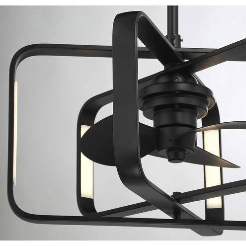 Lynx 14 inch Matte Black with Black Blades Fan D'Lier