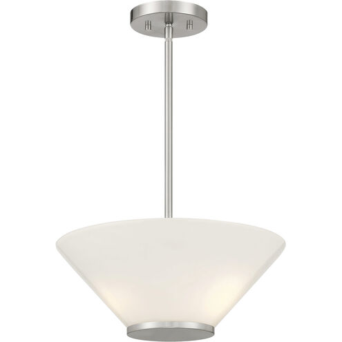 Blair 3 Light 15 inch Satin Nickel Convertible Semi-Flush or Pendant Ceiling Light