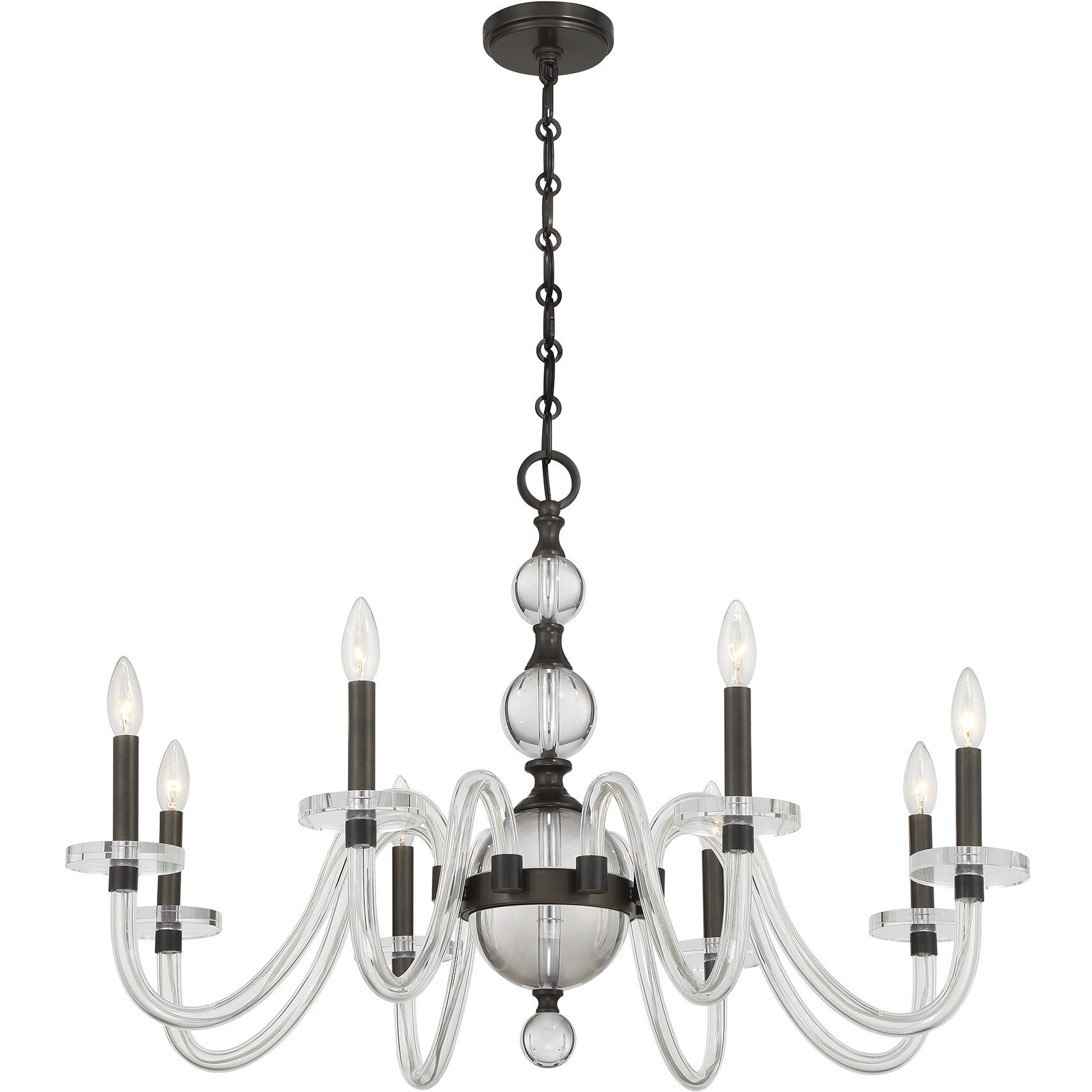 Aragon 8 Light 34 inch Mediterranean Bronze Chandelier Ceiling Light