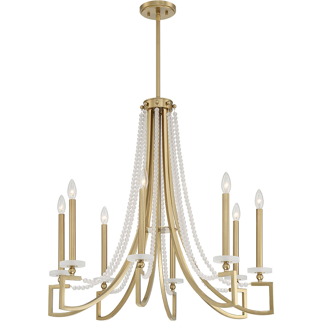 Helen 8 Light 32 inch Warm Brass Chandelier Ceiling Light