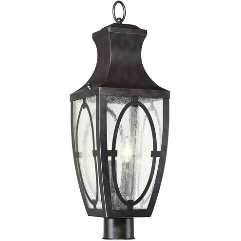 Shelton 2 Light 25 inch English Bronze with Gold Outdoor Post Lantern