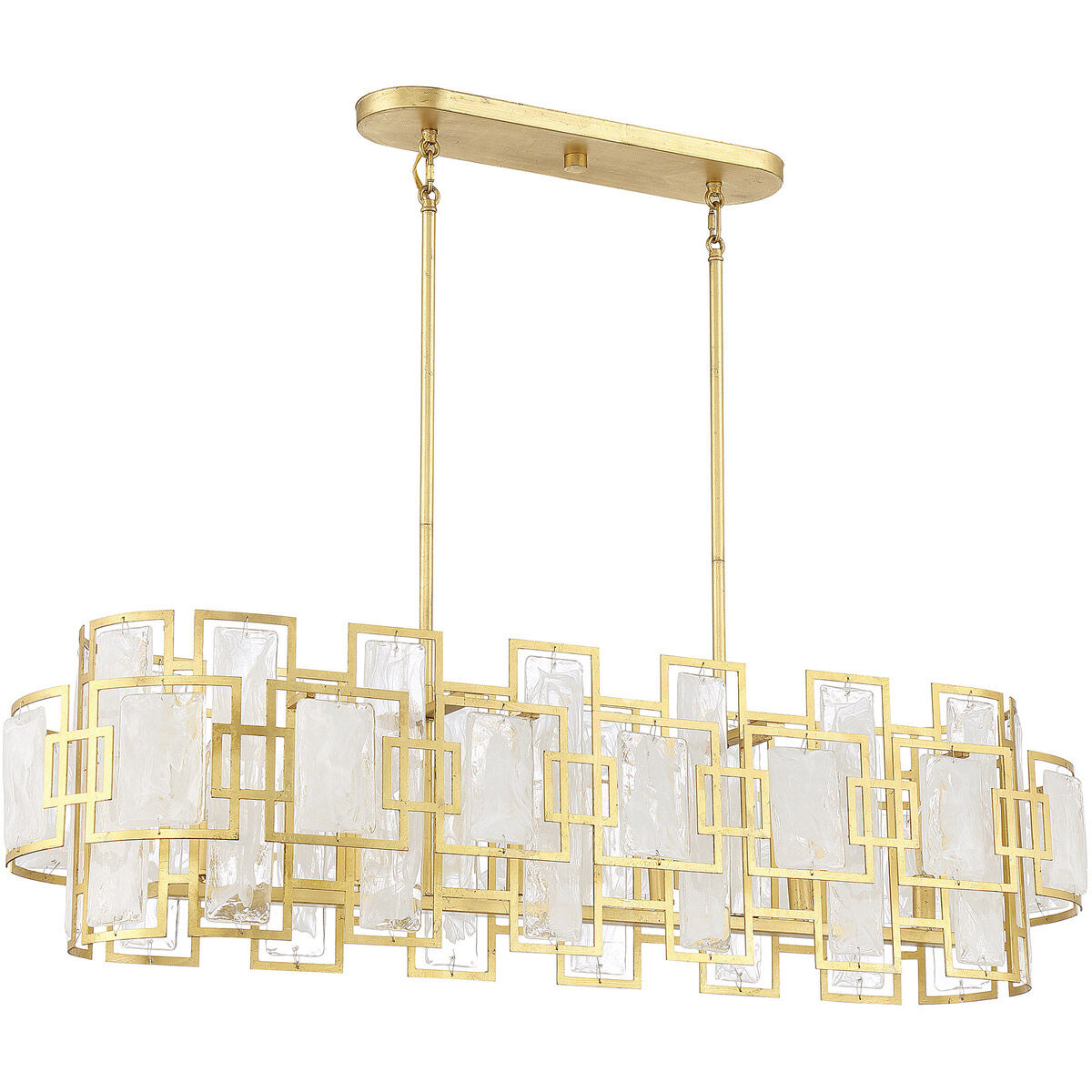 Portia 6 Light 42 inch Matte Black with True Gold Linear Chandelier Ceiling Light