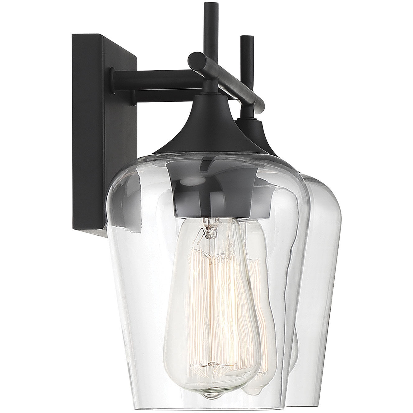 Octave 2 Light 13.75 inch Black Bathroom Vanity Light Wall Light, Essentials