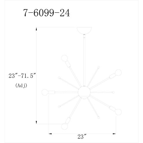 Galea 24 Light 23 inch Warm Brass Chandelier Ceiling Light, Essentials