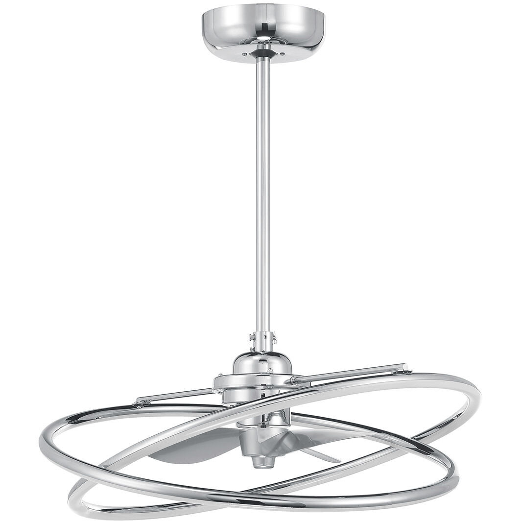 Dorado 14 inch Polished Chrome with Silver Blades Fan D'Lier